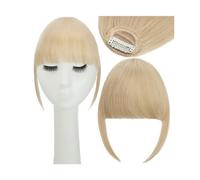 Fausse frange Extensions de cheveux synthétiques à Clip, fausse frange à Air émoussée, frange française droite, faux postiche for femmes Extensions de cheveux à clip pour frange(24-613)