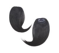 Fausse frange Frange à Clip 100% naturelle, avec partie centrale, un/deux côtés, extension de cheveux Remy, frange Invisible française, 2 pièces Extensions de cheveux à clip pour frange(C)