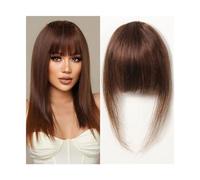 Fausse frange Frange à Clip cheveux humains Remy, frange vaporeuse, extension avec branches, postiche Blonde Glond for femmes, Clip sur Air Bang 4,5 pouces Extensions de cheveux à clip pour frange(HLH
