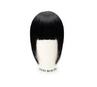 Fausse frange Frange de cheveux humains 3 clips 3D coupe émoussée frange de cheveux naturels pince aérienne dans les extensions de cheveux non-remy 2,5 "x 4,5" noir brun blond Extensions de cheveux à
