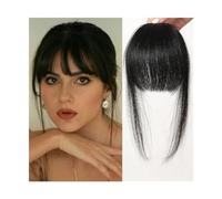 Fausse frange Frange de cheveux humains naturel noir brun français Bang pince à cheveux en frange avec branches postiche for les femmes pince sur Air Bang Extensions de cheveux à clip pour frange(004-