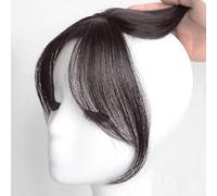 Fausse frange Huit caractères frange perruque Air frange délié front naturel Invisible Simulation frange perruque pièce frange Extension faux glands Extensions de cheveux à clip pour frange(Brown blac