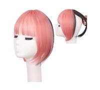 Fausse frange Perruque frange française 3D avec front naturel et sans couture, reflets roses invisibles, patch de cheveux supérieur, frange à Air Extensions de cheveux à clip pour frange(1B/30HL)