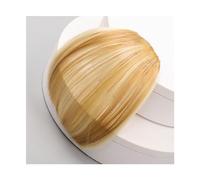 Fausse frange Perruque synthétique Air Bangs femmes naturel court brun blond noir faux cheveux Extension de frange Extensions de cheveux à clip pour frange(Yellow)