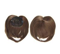 Fausse frange Perruques synthétiques avec frange à clipser en Fiber chimique for femmes, postiches naturelles avec décoration de cheveux, Extension capillaire sans colle nécessaire Extensions de cheve