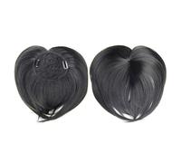 Fausse frange Perruques synthétiques avec frange à clipser en Fiber chimique for femmes, postiches naturelles avec décoration de cheveux, Extension capillaire sans colle nécessaire Extensions de cheve