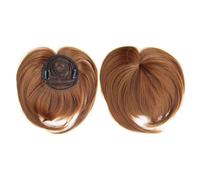 Fausse frange Perruques synthétiques avec frange à clipser en Fiber chimique for femmes, postiches naturelles avec décoration de cheveux, Extension capillaire sans colle nécessaire Extensions de cheve