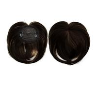 Fausse frange Perruques synthétiques avec frange à clipser en Fiber chimique for femmes, postiches naturelles avec décoration de cheveux, Extension capillaire sans colle nécessaire Extensions de cheve