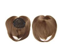 Fausse frange Perruques synthétiques avec frange à clipser en Fiber chimique for femmes, postiches naturelles avec décoration de cheveux, Extension capillaire sans colle nécessaire Extensions de cheve