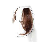 Fausse frange Side Air Bangs 2 pièces vague côté frange synthétique fausse frange postiche partie centrale frange Extensions de cheveux pince dans la frange latérale avant for les femmes Extensions de