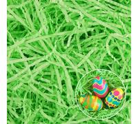 Fausse Herbe Pâques, Hillylolly 200g Papier Déchiqueté Vert, Papier Remplissage Cadeau, Remplissage Boite Cadeau Vert, Frisure Papier Déchiqueté, Raffia Remplissage pour Décorer des Cadeaux