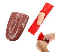 Fausse Langue Réaliste, Fausse Langue Extensible, Langue Langue Fausse en Plastique, Accessoires de Langue Artificielle Terrible Réaliste, Faux Doigt Farce, Pouce Magique, Pouce Magique Fake Finger