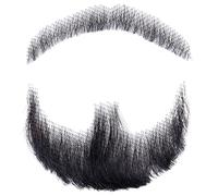 Fausse moustache fausse barbe cheveux humains barbe réaliste fausse moustache invisible faux coiffure faciale costume barbe dentelle barbe pour hommes s'habiller halloween cosplay costume fête noire