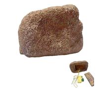 Fausse pierre cachée pour clés - Grande pierre imitation pierre imperméable | Coffre-fort pour clés | Boîte de rangement en résine pour maison, jardin, terrasse, cour, abri, chemin, coin, geocaching