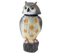 Fausse Statue de Hibou en Plastique, dissuasif pour Oiseaux, épouvantail, leurre avec tête secouante, répulsif pour Jardin extérieur et Cour