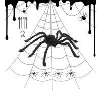 Fausse Toile d'araignée Araignée géante effrayante décor Jardin LED