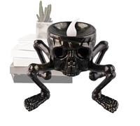 Fausses bougies de thé - bougies LED avec squelette d'Halloween, lumière sans crâne de flamme | Décoration de pile scintillante effrayante, table de décoratin de table de décoation de fête 8 cm pour