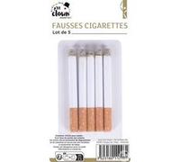 P’TIT CLOWN - 11096 - Fausses Cigarettes Allumées - Blister de 5 - Pour Adultes Uniquement - Apparence Réaliste - Accessoires Déguisement Carnaval, Halloween, Théâtre, Comédie, Fête Déguisée