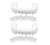 Fausses dents, 2 paires dentières dentaires dents cosmétiques enjoux de dents instantanées dentaires de dents temporaires et de bas de dents, confort, adaptez-vous à une taille