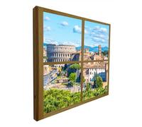 Fausses fenêtres tableau rétro-éclairé Colisée de Rome Pin (100 x 100)