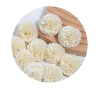 Fausses fleurs de chrysanthème grises 1,5 pouces, petites têtes en vrac for bricolage, arrangement floral, mariage, maison, jardin, bureau, décoration(White)