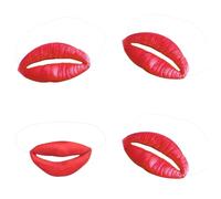 Fausses lèvres | 4 pièces Red Lips Toys drôles | Décoration bouche saucisse | Des lèvres drôles accessoires | Halloween Big Red Lips Toys | Blagues d'Halloween pour Sausage Party Cosplay Supplies