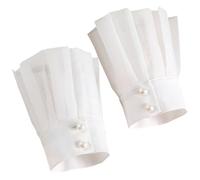 Fausses Manches Vampire Comtesse Ambiance Halloween, 1 Paire Chiffon Blanc | Manchettes Décatives Élégantes, Poignets pour Manches Amovibles, Style Délicat, Usage Fête Mariage