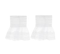 Fausses Menottes en Dentelle 1 Paire Chiffon Blanc Ambiance Halloween | Poignets Amovibles Décoratifs, pour Robe et Manche de Blouse, Cosplay et Fêtes Costumées, Style Élégant
