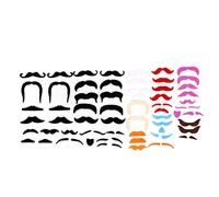 Fausses moustaches pelucheuses et adhésives, 60 pièces, pour fête à thème pour enfants et adultes