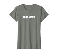 Fausses Nouvelles T-Shirt, Femme, Vert Kaki chiné, XS