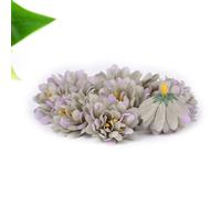 Fausses têtes d'œillets artificielles, 100 pièces, petites fleurs en soie de 1.4 pouces, for mariage, funérailles, décoration DIY(Gray Purple)