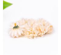 Fausses têtes d'œillets artificielles, 100 pièces, petites fleurs en soie de 1.4 pouces, for mariage, funérailles, décoration DIY(Cream White)