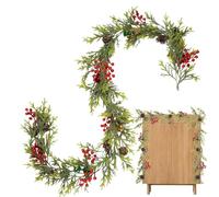 Fausses Vignes | Vinons Artificiels De Noël Et Baies pour La Décoration, Naturelles Résistantes Aux Intempéries pour Le Plafond Mural Intérieur Cheminée Manteau Fenêtre Porche De Porte De Port