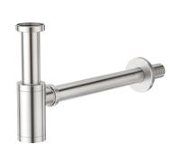 Faustina Siphon universel pour lavabo, siphon tubulaire 1 1/4" bonde d'évacuation pour lavabo salle de bain en acier inoxydable brossé