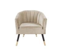 Leitmotiv - Fauteuil 1 place en polyester effet velours - Beige Beige G
