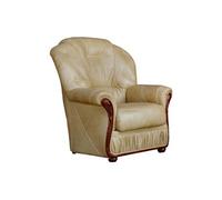 Fauteuil en cuir de buffle DAPHNE - VENTE-UNIQUE - Style vintage - Couleur beige