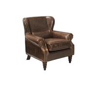 Fauteuil 100% cuir EDOUARD - Marron