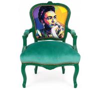 Fauteuil à accoudoirs extravagant avec portrait d'artiste coloré de style antique Cat-70 Palazzo