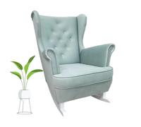 Fauteuil à Bascule Allaitement, Chaise à Bascule, Chaise Berçante, Patins en Bois, Fauteuil à Bascule pour Chambre, Salon ou Chambre de bébé Velours,