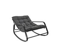 Fauteuil à Bascule Anthracite avec Coussin Capitonné - VIDIA - ALTOBUY Gris G