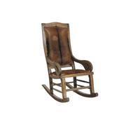 Fauteuil à bascule - AUBRY GASPARD - MRO1170C - Acajou - Peau de chèvre - Vintage