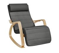 SONGMICS Fauteuil à bascule Rocking Chair avec Repose-pieds réglable 55 x 115 x 91 cm Charge maximum 150 kg gris