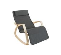 Fauteuil à bascule Avec des accoudoirs, cadre en bois de bouleau gris foncé