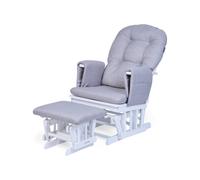 Fauteuil à bascule avec repose-pied canvas gris TU