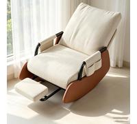 Fauteuil à Bascule | avec Repose-Pied Coulissant | Siège lounge gain de place avec repose-pieds escamotable et accoudoirs rembourrés pour chambre.