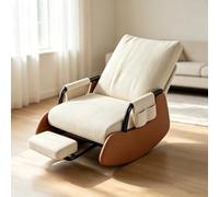 Fauteuil à Bascule | avec Repose-Pied Coulissant | Siège lounge gain de place avec repose-pieds escamotable et accoudoirs rembourrés pour chambre.