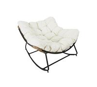 MERIDA - Fauteuil à Bascule Blanc avec Assise Capitonnée