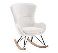 Fauteuil à Bascule Bouclette "Rocky" 101cm Blanc