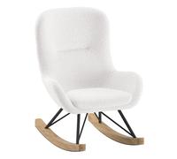 Fauteuil à Bascule Bouclette "Rocky" 68cm Blanc