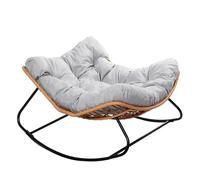 Fauteuil à Bascule CANGGU Résine Tressée Naturel 116 cm